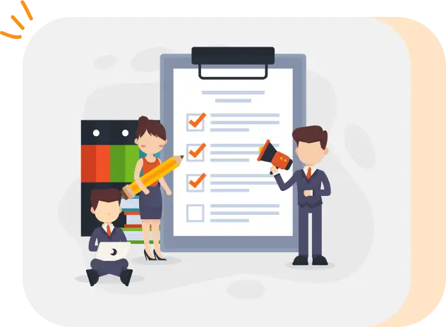 Business people doing tasks